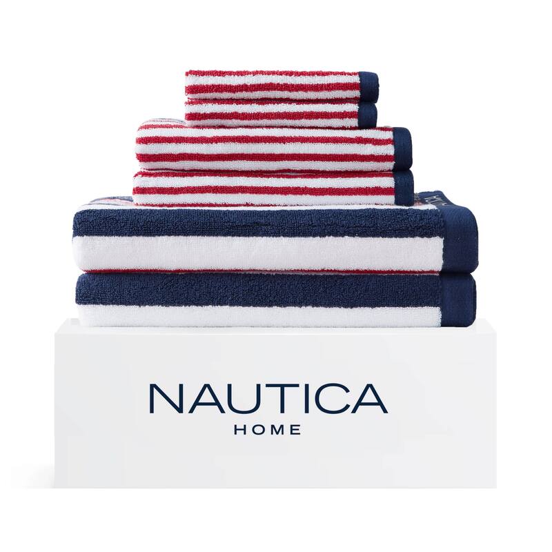 Nautica Yarn Dye Jacquard Cotton 6 Piece Towel Set - 6 Piece
