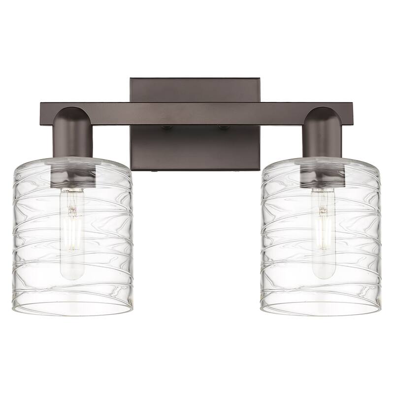 Innovations Lighting 716-2W-11-16 Cobbleskill Vanity Cobbleskill 2 - Oil Rubbed Bronze / Deco Swirl