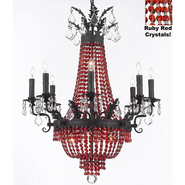 Moroccan Style Chandelier With Red Crystals Moroccan Style Chandelier With Red Crystals