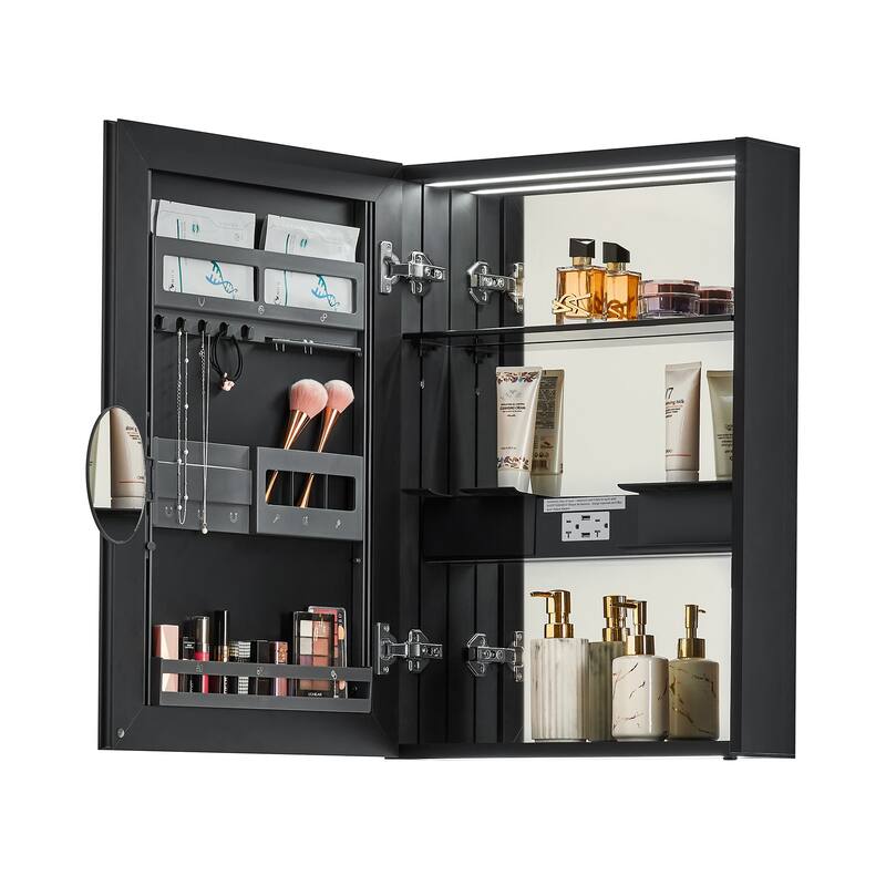 Hesili Rectangular Frameless LED Lighted Bathroom Mirror Medicine Cabinet