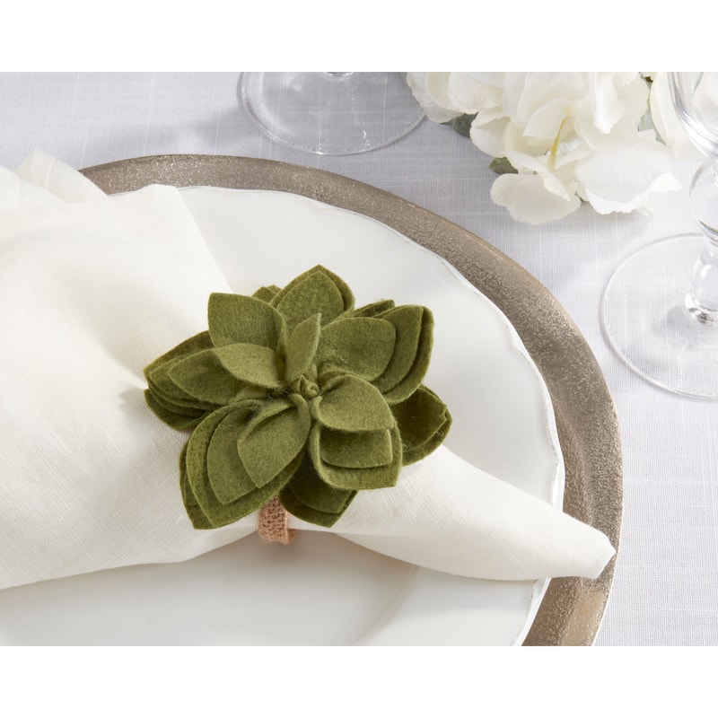 Felt Blossom Napkin Ring (Set of 4)