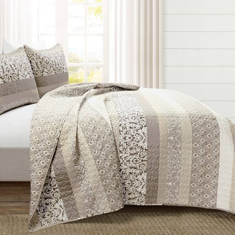 Lush Decor Boho Stripe Quilt Set
