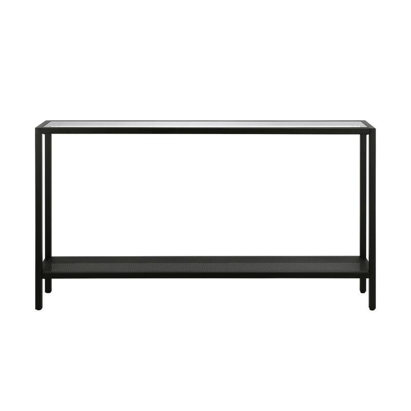 Rigan Modern Metal and Glass Console Table