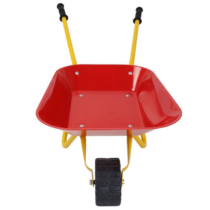 Gymax Kids Metal Wheelbarrow Children's Size Ourdoor Garden Backyard