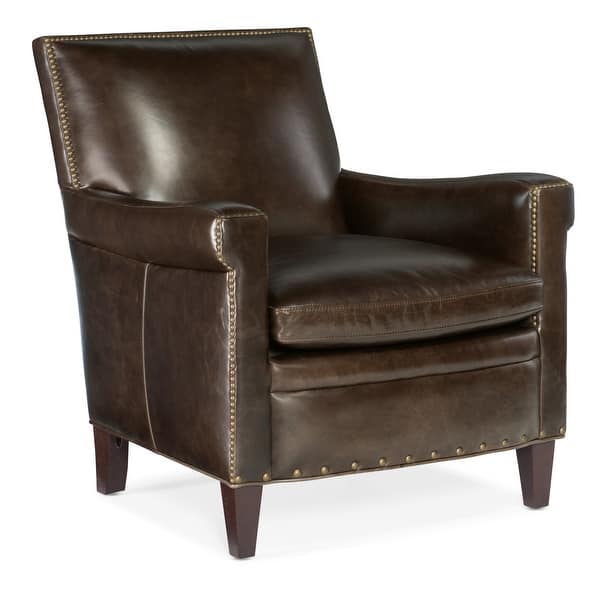 slide 2 of 3, Hooker Furniture Jilian 31" Wide Aniline Top Grain Leather Upholstered Natchez Brown
