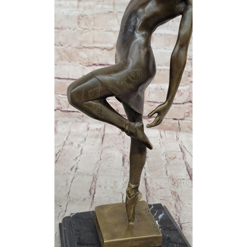 Original Vitaleh Abstract Color Patina Hot Cast Flag Dancer Bronze Sculpture