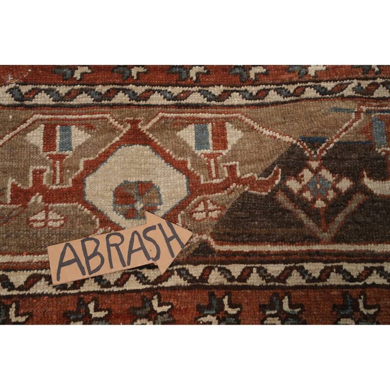 Hand Knotted Oriental 100% Wool Carpet Traditional Medallion Oranges & Rust Heriz (serapi) Area Rug - 13' 4'' X 9' 7''