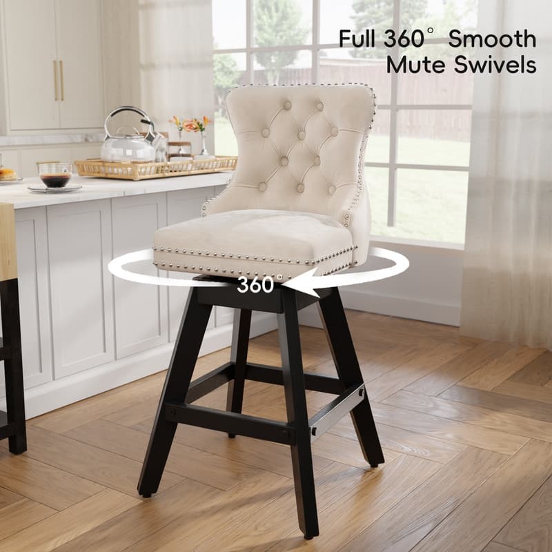 Swivel Velvet Leisure Style Bar stools Set of 8