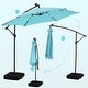 preview thumbnail 56 of 64, Ainfox 10 ft. Patio Offset Solar LED Umbrellas Cantilever Outside Umbrellas with Base