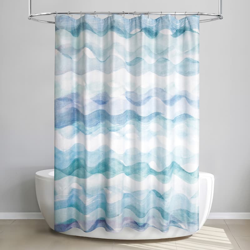 Roller Stripe Polyester Fabric Printed Shower Curtain 70"x72"