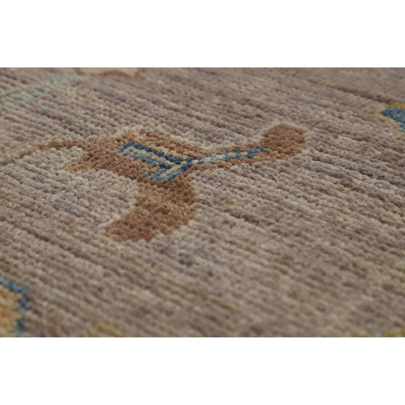 Hand Knotted Oriental 100% Wool Carpet Transitional All-Over Beige & Ivories Oushak Area Rug - 10' 2'' X 8' 0''