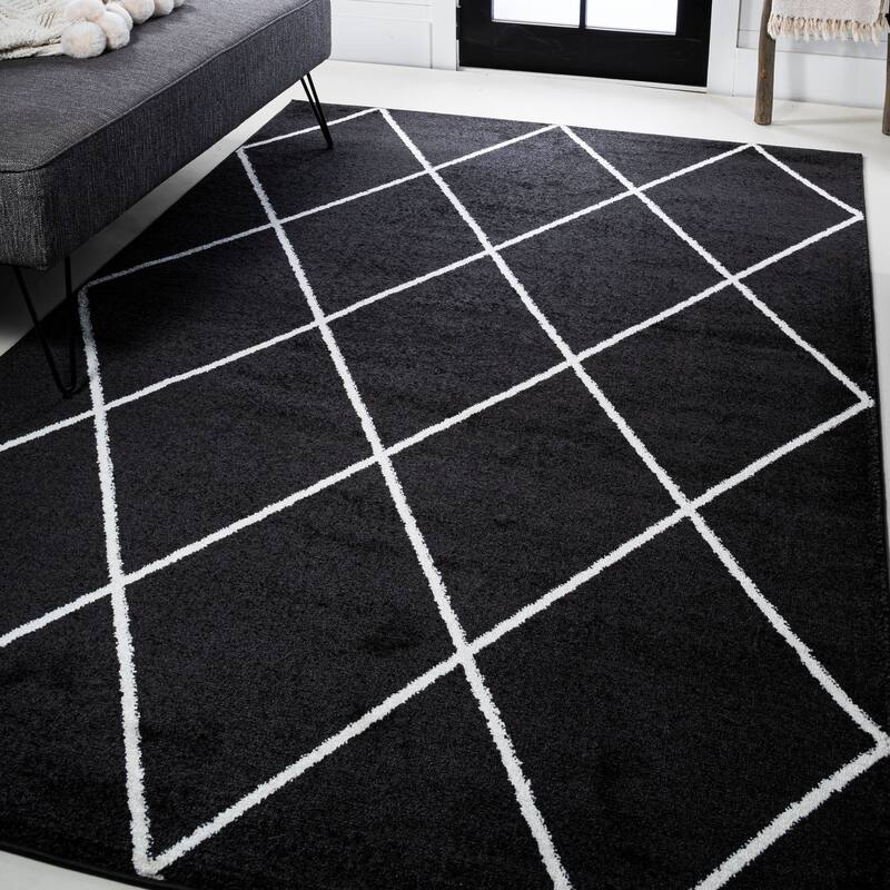 JONATHAN Y Viscon Minimalist Diamond Trellis Area Rug