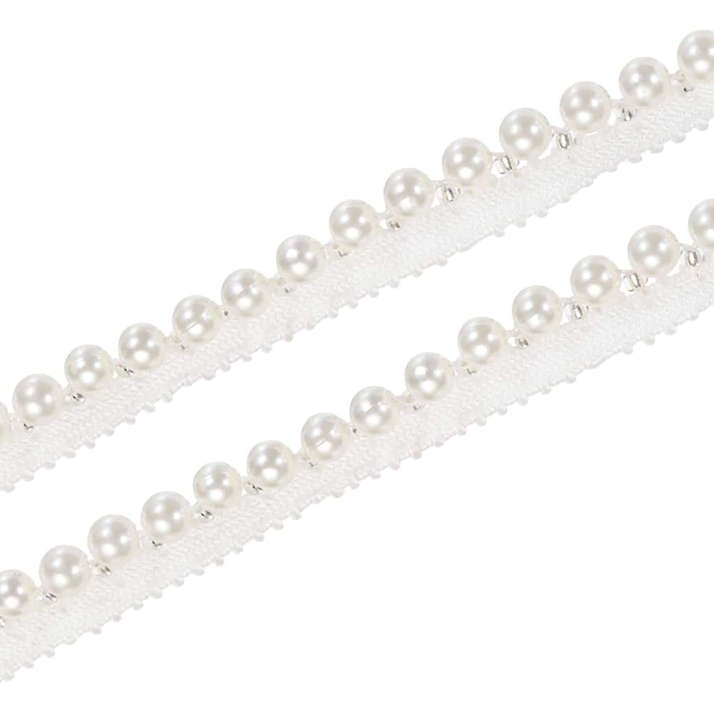 5 Yard Faux Pearls Lace Ribbon Applique Pearl Fringe for Wedding Party