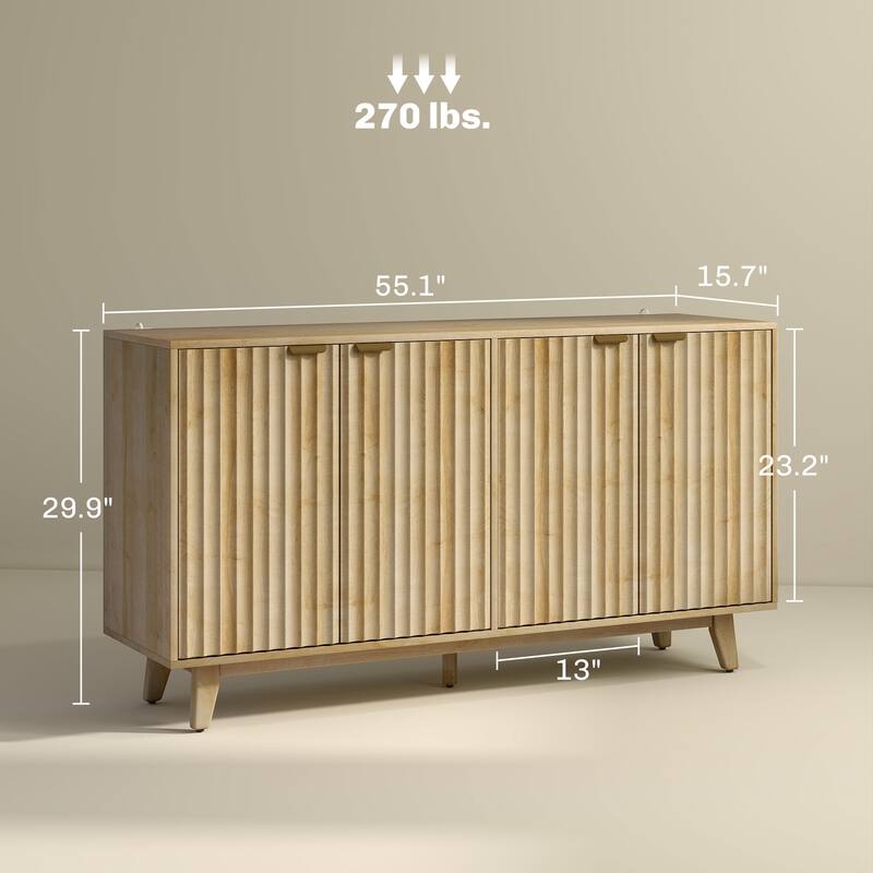 Fluted Sideboard Buffet Cabinet