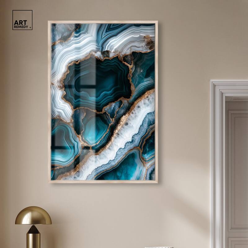 Teal Tectonic I Shadowbox by Art Remedy