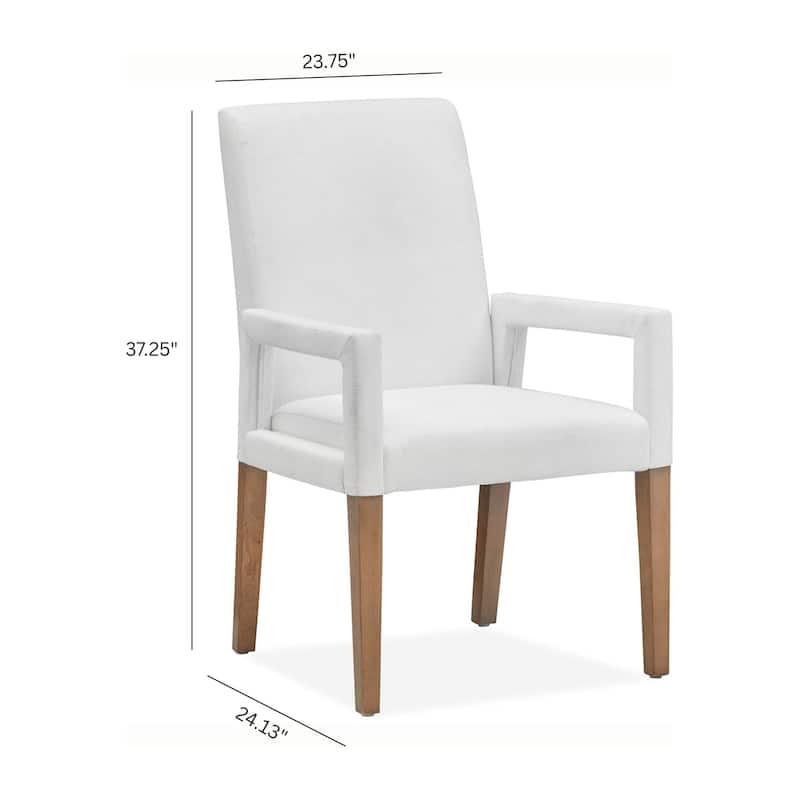 Magnussen Home Lindon Belgian Wheat White Upholstered Arm Chair Two Pack - 23.75''W x 24.13''D x 37.25''H
