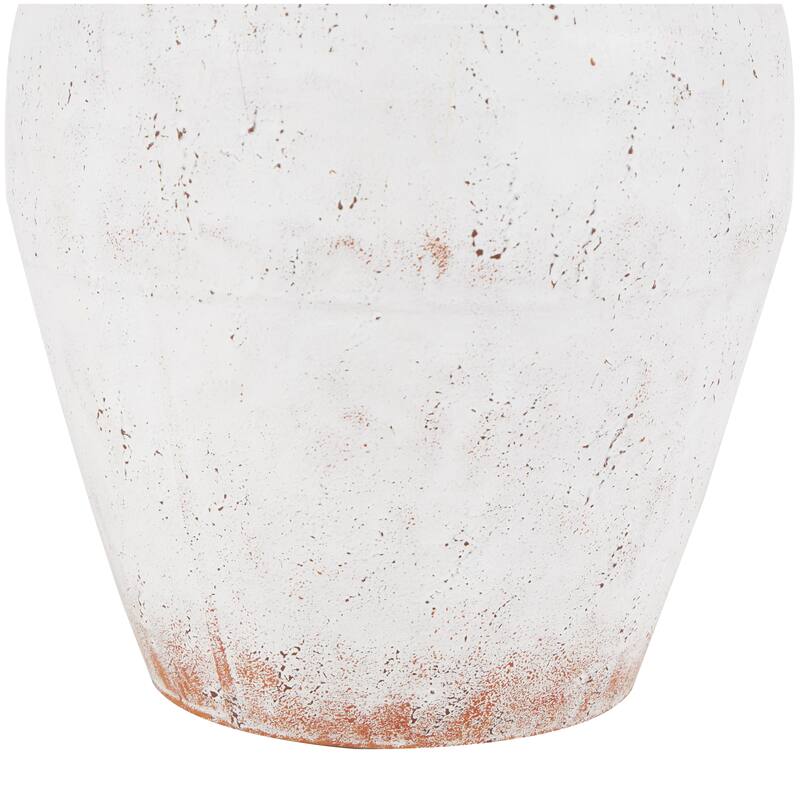 Copper Metal Distressed Textured Vase with Terracotta Accents
