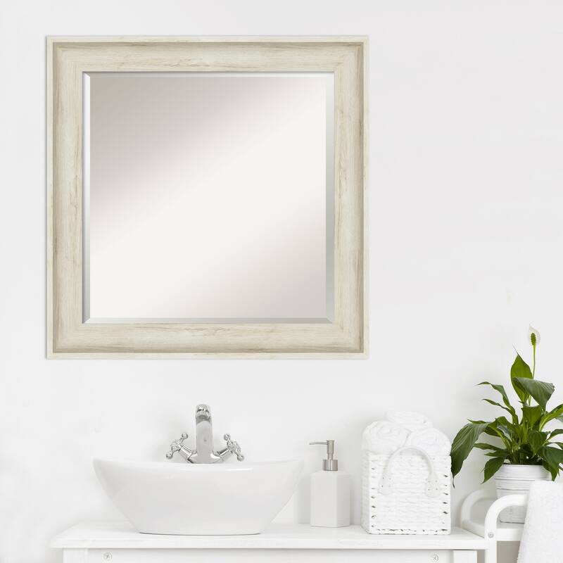Beveled Bathroom Wall Mirror - Regal Birch Cream Frame - Regal Birch Cream