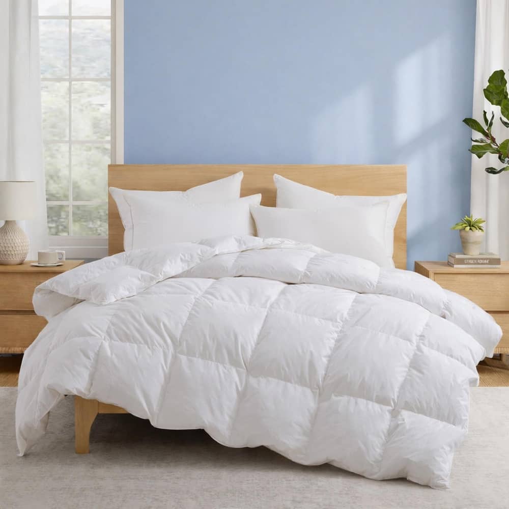 All Season Premium Goose Feather Duvet Insert with 100% Cotton Cover