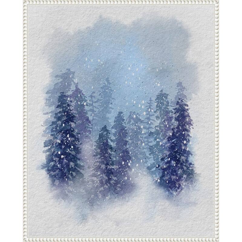 Driven Snow II by Regina Moore (23 x 28 in.), Framed Canvas Wall Art Print - Sylvie Beaded White