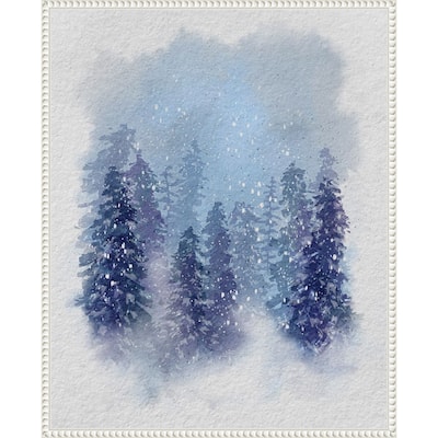 Driven Snow II by Regina Moore (23 x 28 in.), Framed Canvas Wall Art Print - Sylvie Beaded White