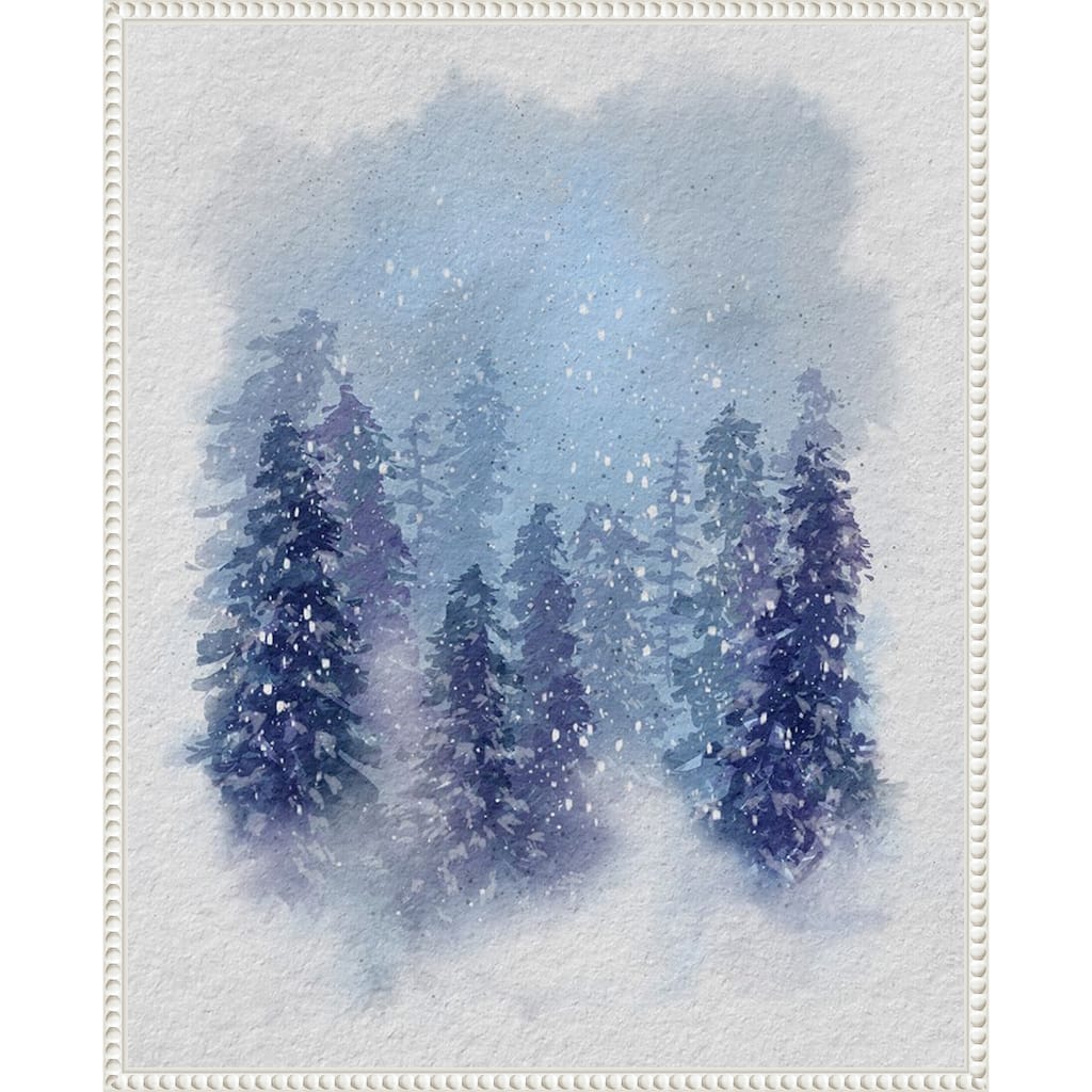Driven Snow II by Regina Moore (23 x 28 in.), Framed Canvas Wall Art Print - Sylvie Beaded White