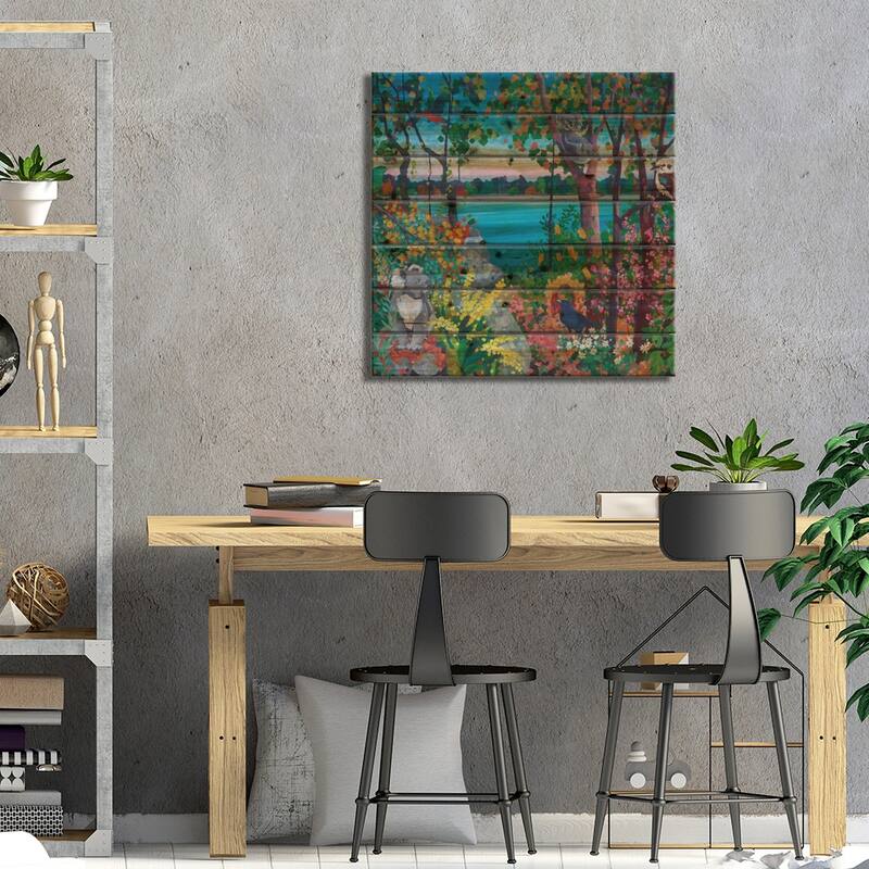 Retreat Print On Wood by Melissa Read-Devine - Multi-Color