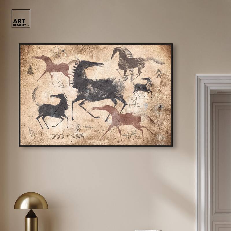 Cave Drawing Horses Canvas by Art Remedy