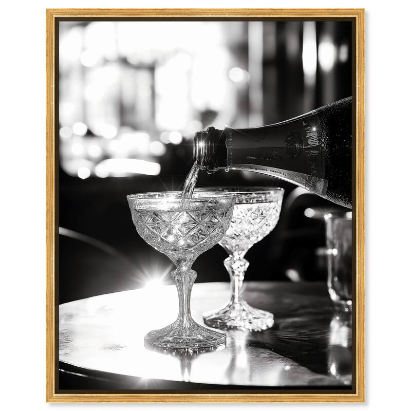 Sparkling in Monochrome I Canvas by Art Remedy - 30" x 36" - Gold
