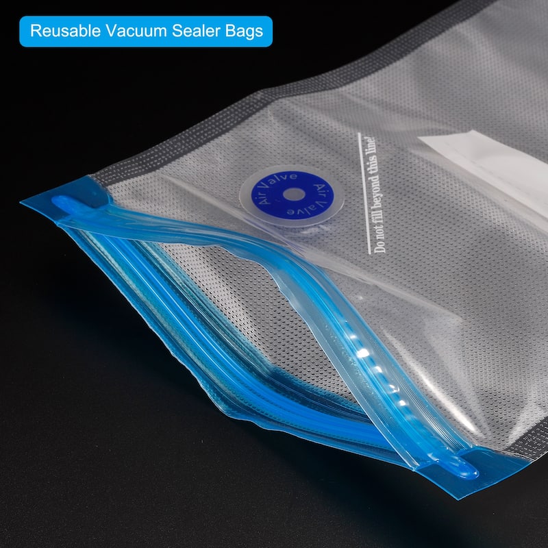 10pcs Sous Vide Bags Reusable Vacuum Food Sealer Bag 28cm x 22cm,34cm x 30cm - White