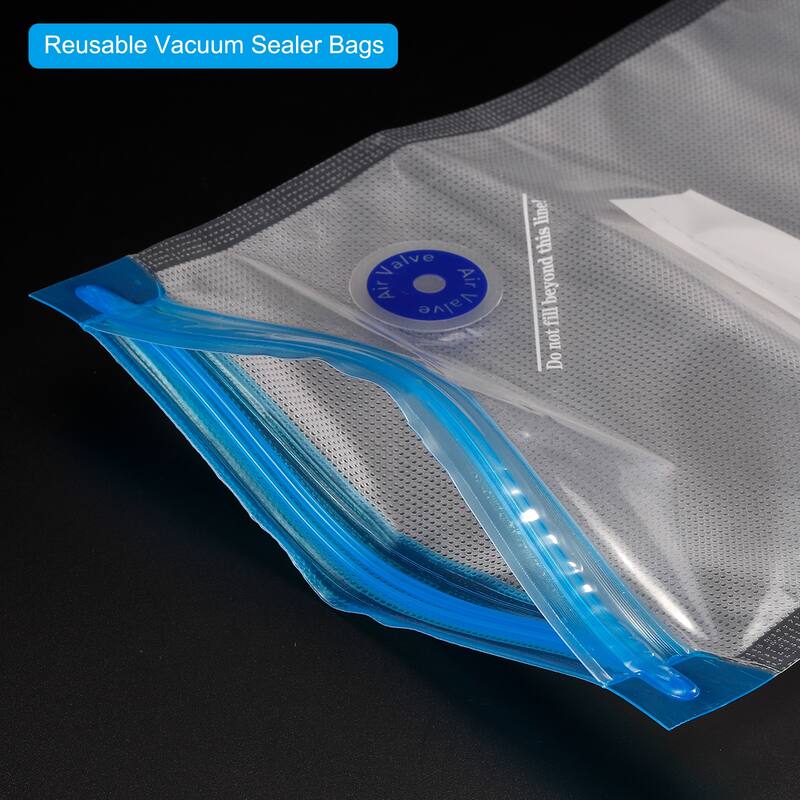 10pcs Sous Vide Bags Reusable Vacuum Food Storage Zipper Bags 34cm x 26cm - White