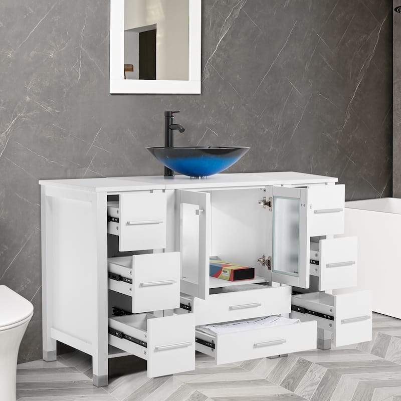 48" Bathroom Vanity with Sink Set Side Cabinet Combo