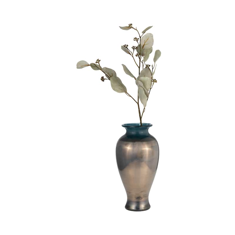Sagebrook Home Handcrafted Glass Vase - Sleek Decorative Accent for Modern and Glam Styles