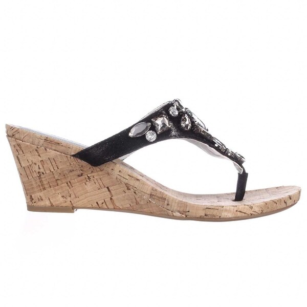 white mountain jeweled thong sandals