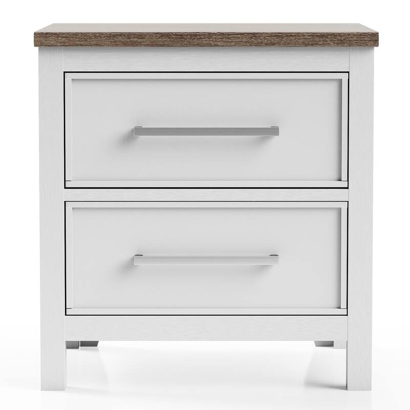 Furniture of America Althea Modern Farmhouse 2-Piece Wood Kids Panel Bed and Nightstand Set