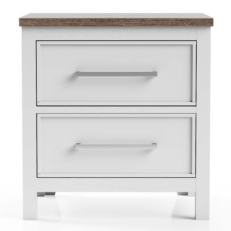 Furniture of America Althea Modern Farmhouse Solid Wood 2-drawer Nightstand (Set of 2)
