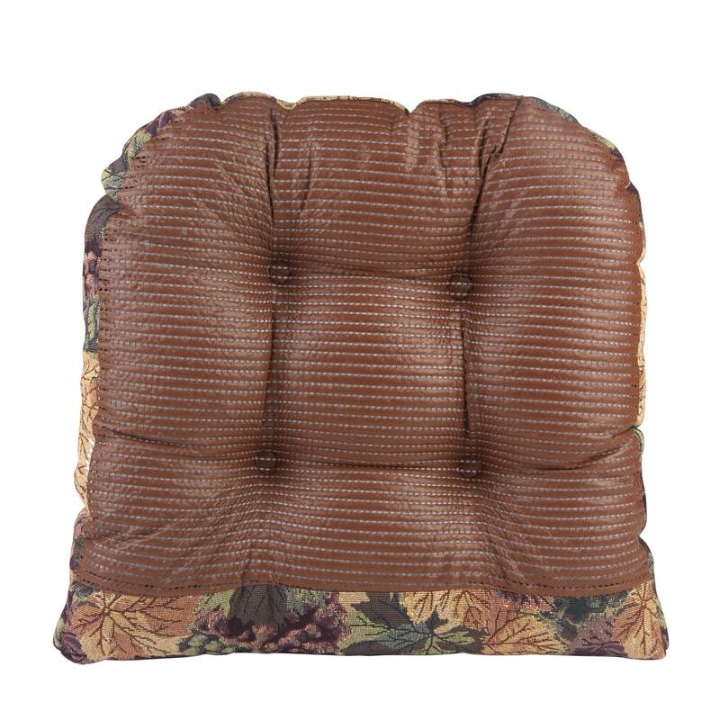 Gripper Non-Slip 15" x 15" Cabernet Tufted Universal Chair Cushions