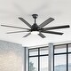 preview thumbnail 35 of 60, 48in/52in/66in/72in/84in Industrial Matte Black Large Windmill Ceiling Fan with Light and Remote
