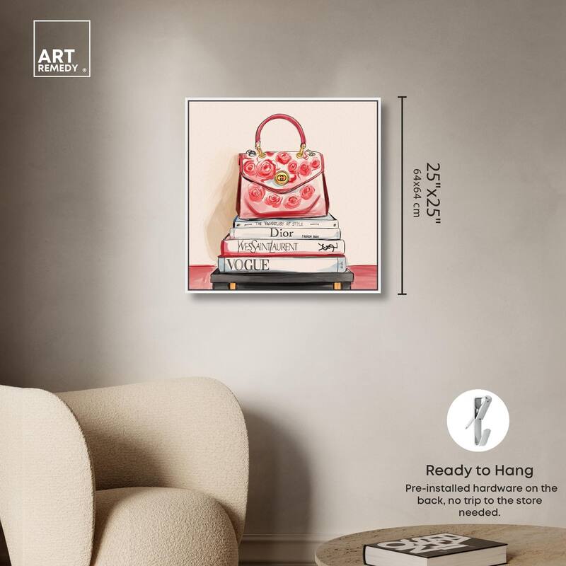 red flowers handbag Canvas by Art Remedy