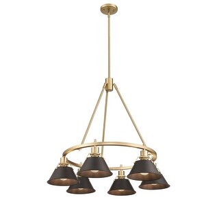 Orwell 6-Light Chandelier in Brushed Champagne Bronze with Rubbed Bronze - Gold