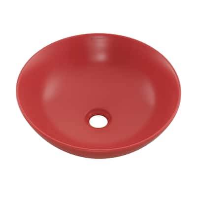 Chaux 16 Ceramic Sink In Matte Red - 15.65" x 15.65" 5.3"