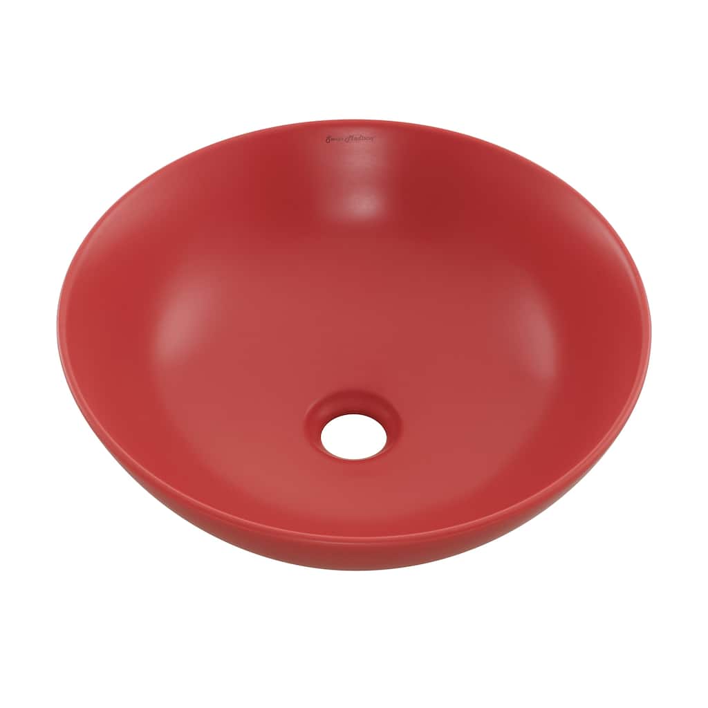 Chaux 16 Ceramic Sink In Matte Red - 15.65" x 15.65" 5.3"