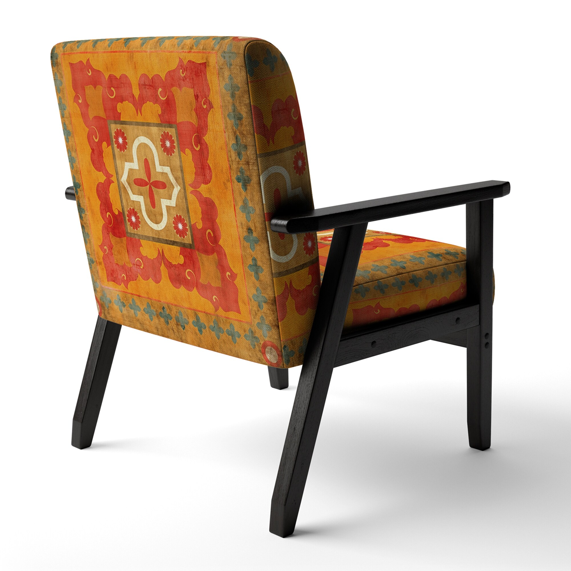 Designart "Moroccan Orange Tiles Collage II" Upholstered - Picture 8 of 20