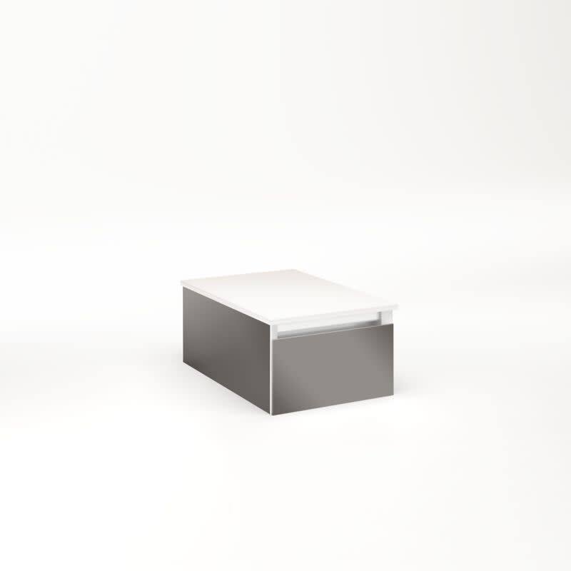 Robern Cartesian 12" Aluminum and Glass Modular Vanity Cabinet - Less - Tinted Grey Mirror