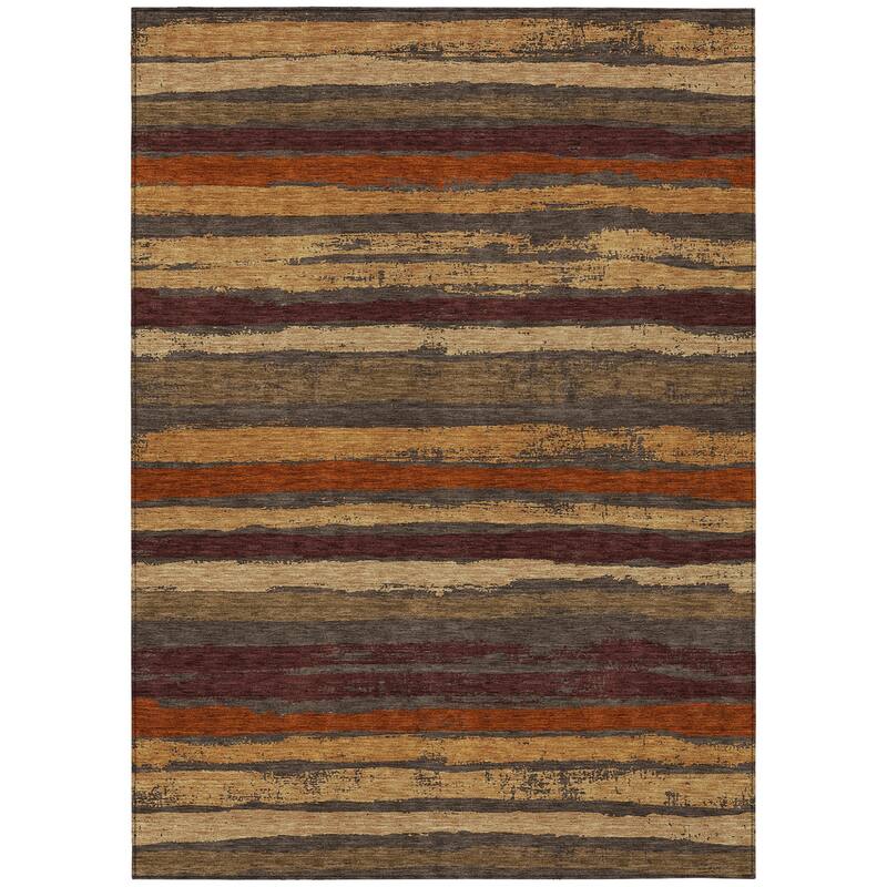HomeRoots Striped Transitional Rectangle Outdoor Rug