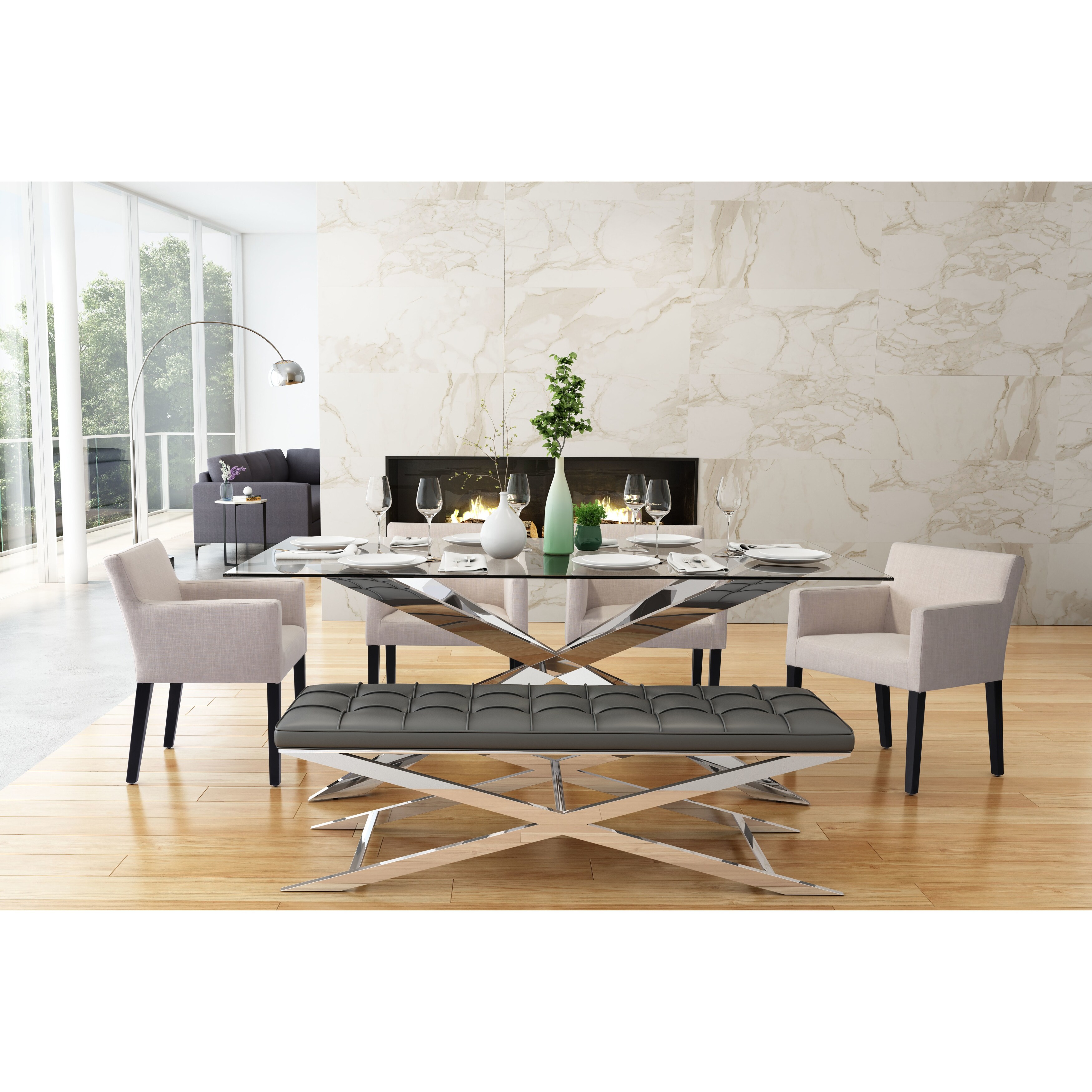 ベランダチェアデザイナーズ Modern Dining Table chair Amazon.com - Christopher Knight Home Frances Mid-Century Modern