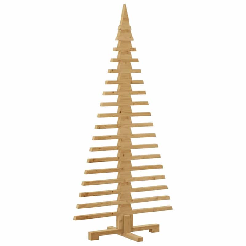 vidaXL Wooden Christmas Tree with Stand Brown Solid pine wood