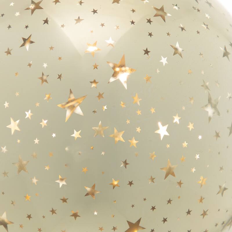LED Lighted Stars Glass Globe Christmas Decoration - 6" - Gold