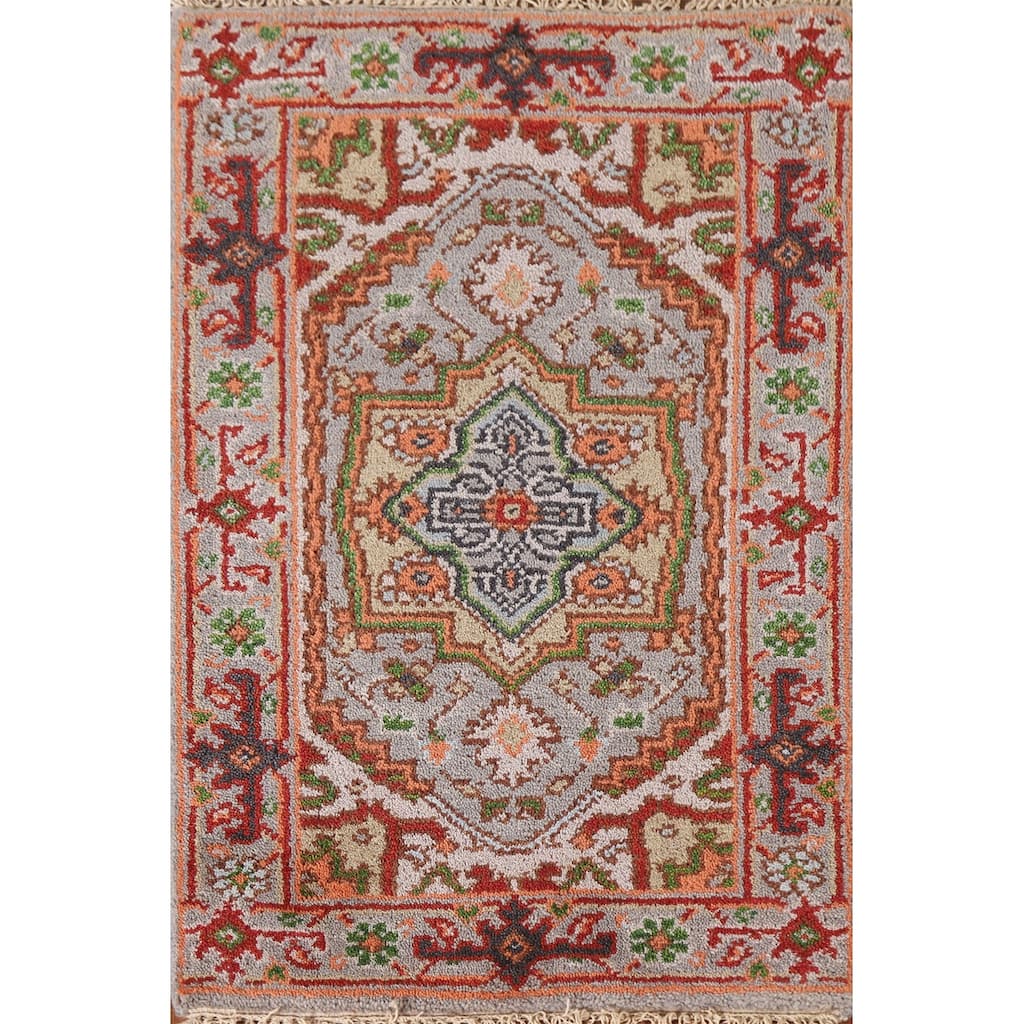 Gray Heriz Serapi Indian Rug Handmade Wool Carpet - 2'0"x 3'0"