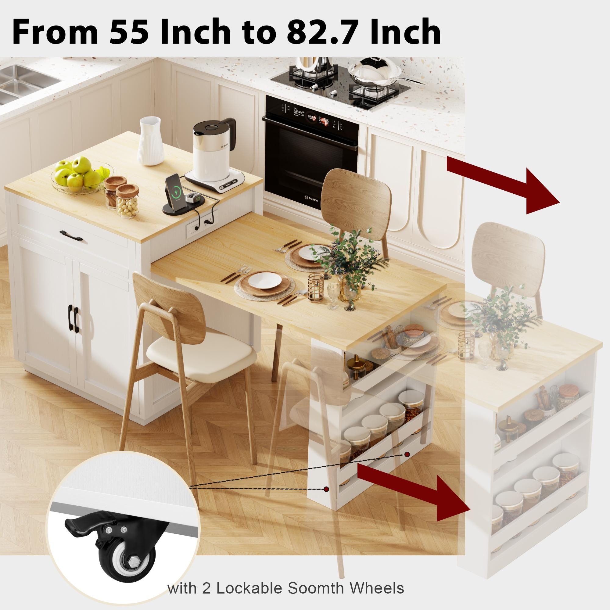 コンラン卿のキッチンKITCHENS : THE HUB OF THE  Amazon.com: ChooChoo Kitchen Islands on Wheels with Wood Top
